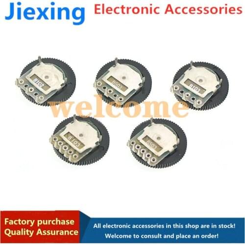 10pcs Dial Potentiometer B102 B103 B203 B503 B1K B10K B20K B50K 3Pin/5Pin 16*2mm Double Gear tuning potentiometer