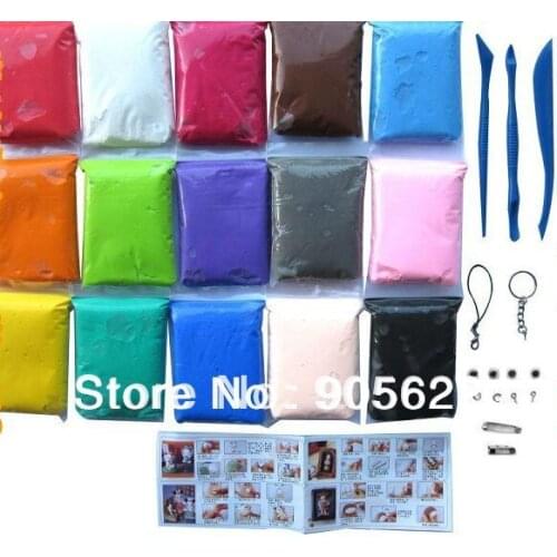 15 colour Mixed ,eack pack with 20g,total 300g ,Light weight clay ,jumping clay+Free shipping + tools and accessory+Tutorial