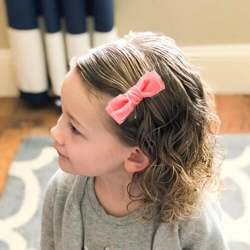 2.75" Velvet bows hair clips for girls - toddler girl hair accessories barrettes 100PCS