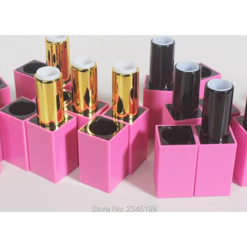 30pcs/lot Top Grade Fuchsia Lipstick Tube, Empty Lipstick Packing Tube, DIY Lip Balm Subpackage, Square Lip Rouge Beauty Tool