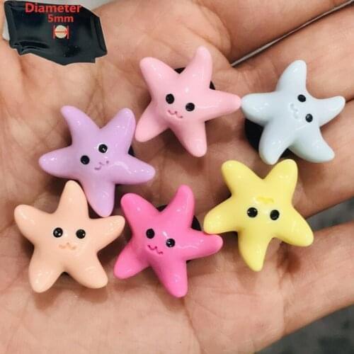 6PCS Resin Cute Cartoon Fridge Magnetic Sticker Kawaii Colourful Starfish Refrigerator Magnet Blackboard Sticker Memo Holder