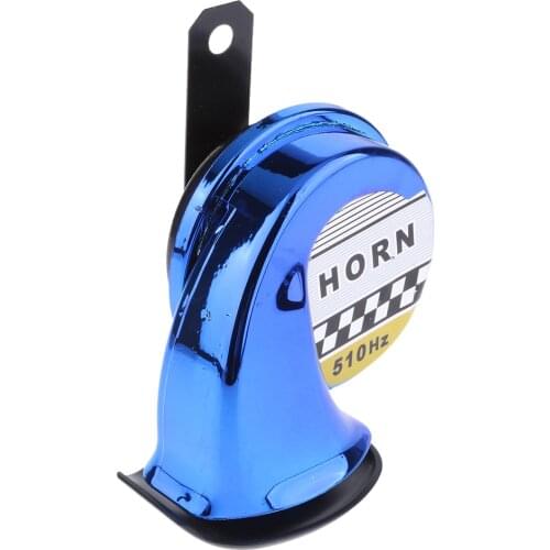 Car Motorcycle 130dB Loud Snail Air Horn Siren Waterproof 510hz 12V DC Blue