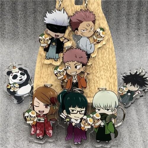 Anime Jujutsu Kaisen Gojo Satoru Keychain Itadori Yuji Cosplay Cartoon Costume Props Accessories Badge