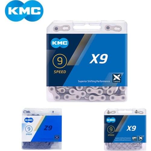 KMC X9 X9.93 X9 EPT Z9 MTB Road Bike Silver Chain 116L 9 Speed Bicycle Chain Magic Button Mountain With Original box