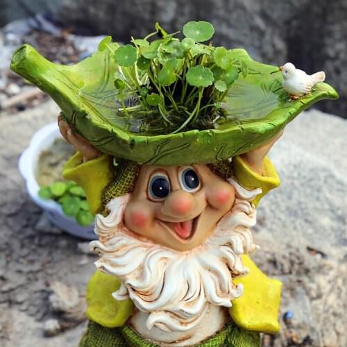 Resin Cartoon Dwarfs Sculpture Garden Decoration Outdoor Decor for Pots Ornaments
