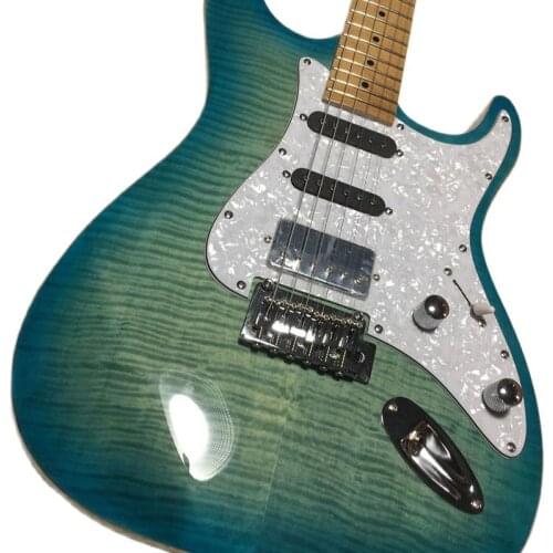 Double rocking chair electric guitar, Tom Anderson style, small decorative tiger pattern