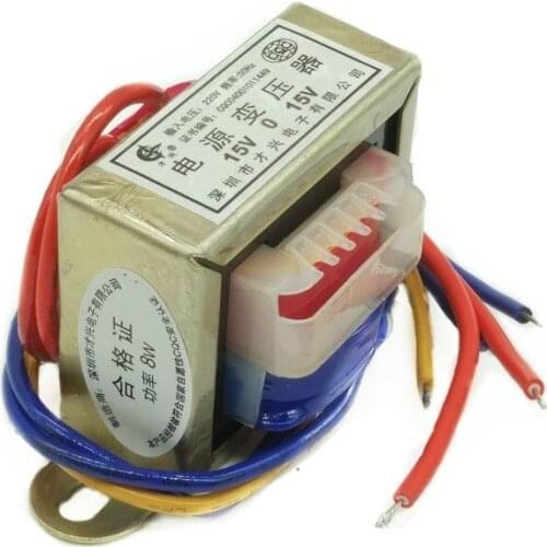 EI-8W type transformer 8W 8VA 220V to double 15V 15V*2 15V-0-15V 260mA 0.26A