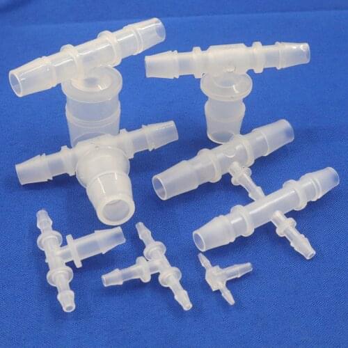5pcs 12 14mm To 4-10mm PP Reducing Tee Connectors Aquarium Fish Tank Air Pump Aerator Fittings Drip Irrigation Pagoda Hose Joint