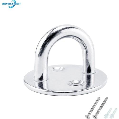 Yoga Hardware 8mm Stainless Steel Round Pad Eye Plate Staple Ring Hook Hardware Shade Sail Sailboat Kayaking Canoe Boat Yacht
