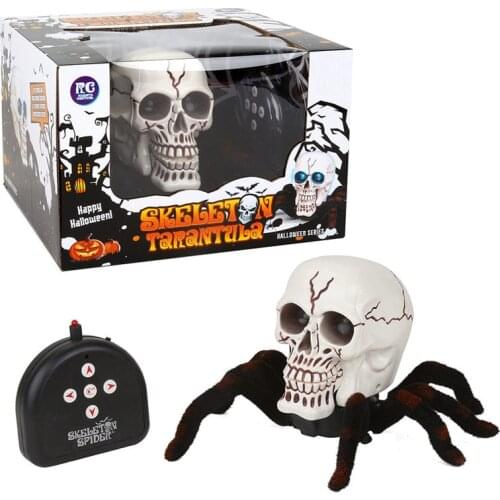 Halloween Scary Remote Control Skull Spider Toy RC Toys Skeleton Spider Light Terrifying Toy Horrible Ghost Skeleton Wolf Spider