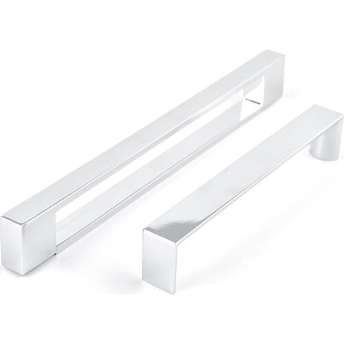 HJY Modern Chrome Kitchen Cabinet Handles Aluminum Alloy Cupboard Wardrobe Door Handle Fashion Furniture Hardware Pulls D069