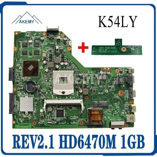 K54LY Motherboard REV2.1 HD6470M 1GB For Asus X54H K54HR X54H laptop Motherboard K54LY Mainboard K54LY Motherboard test 100% OK