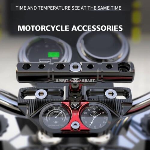 Spirit Beast Motorcycle Bracket Multi-function Clock Motocross Handlebar Pressure Block Extension Rail Bell Accessories