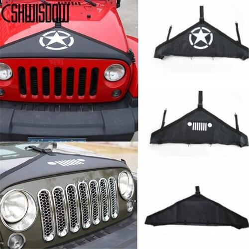 Hood Bra Cover Star Engine Cover Car Head Decoration Canvas for Jeep Wrangler JK 2007-2017