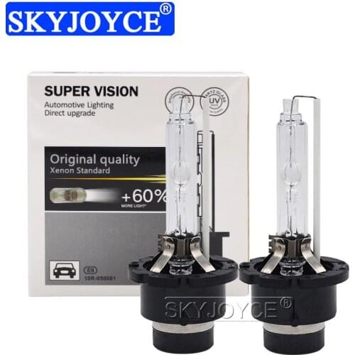 SKYJOYCE 1 Pair Original 35W 55W D2S D2R D4R D4S Xenon HID Headlight Bulbs 4300K 5000K 6000K 8000K With Metal Bracket Protect
