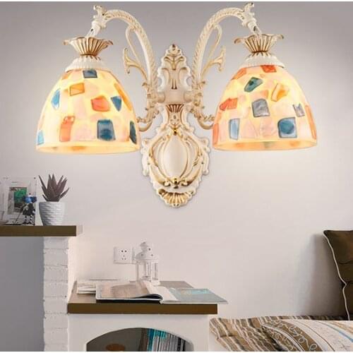 Square grain wall lamps simple creative living room bedroom led bedside lamp Jane European retro wall lights DF113 wall sconce