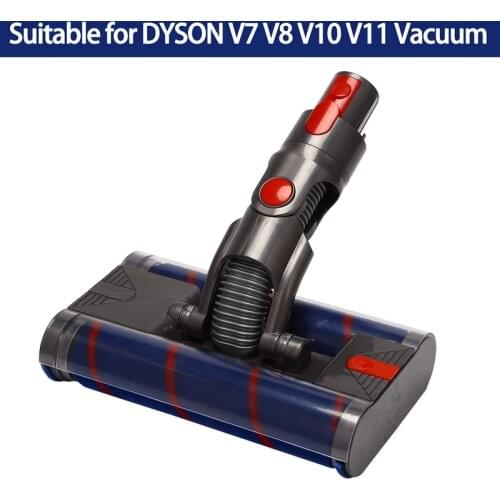 Motorized Double Floor Brush Head Tool for Dyson V8 V7 V10 V11 Vacuum Cleaner Soft Sweeper Roller Head Floor Brush