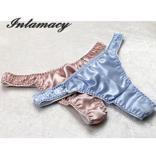 Mens T pants 100% real silk low-rise sexy silk Comfortable T pants underwear