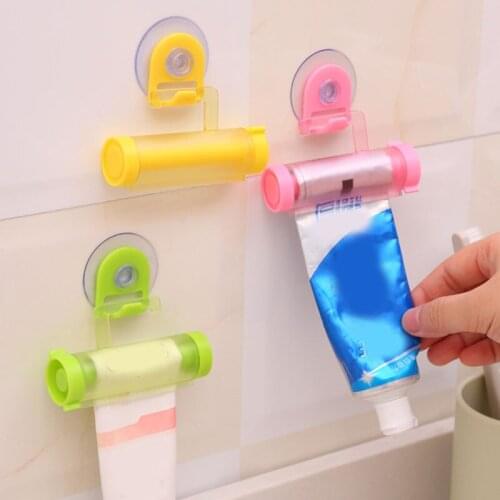 New Bathroom Accessories Toothpaste Squeezer For Kids Tooth Paste Dispenser Tube Squeezer Wall-mounted Press Rolling Holder