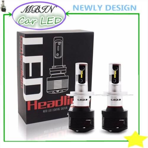 One pairs Hi/lo beam H4 M7 turbo universal LED headlight PH-ZES chip 72W 9600lm Fog Driving Bulbs with fan vehicle recap lamp
