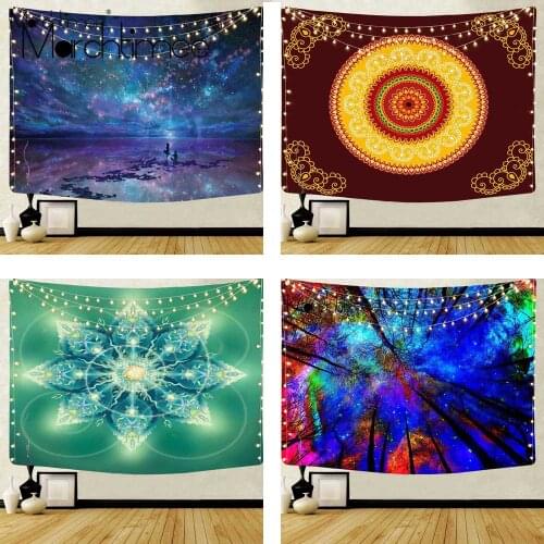 Dazzling Psychedelic Tapestry Wall Hanging Mandala Tapestry Wall Cloth Constellation Yoga Carpet Boho Home Living Bedroom Decor
