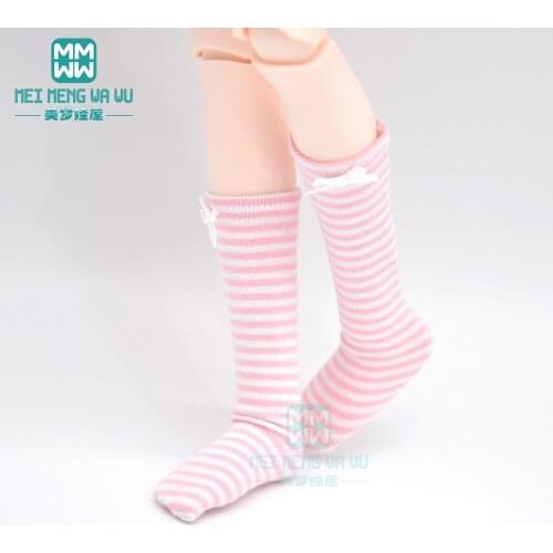 Fits 1/3 1/4 1/6 BJD DD SD MSD YOSD doll In the white powder striped socks Doll Accessories