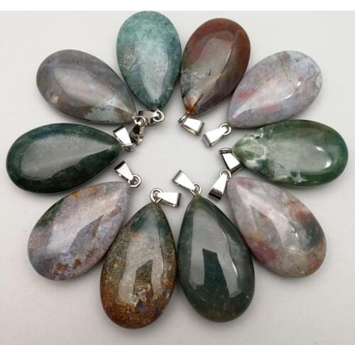 Fashion natural india agates stone charms big water drop pendants for necklaces jewelry making 10pcs/lot wholesale free shipping