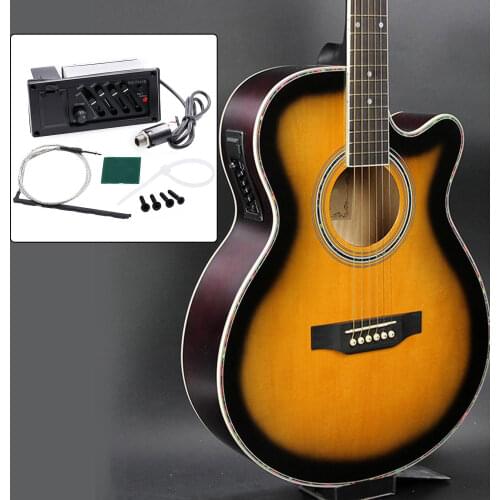 Professional 4 Band Acoustic Guitar Preamp Amplifier EQ-7545R Left Piezo Pickup Acoustic Guitar Acceseories With 2.5mm Plug