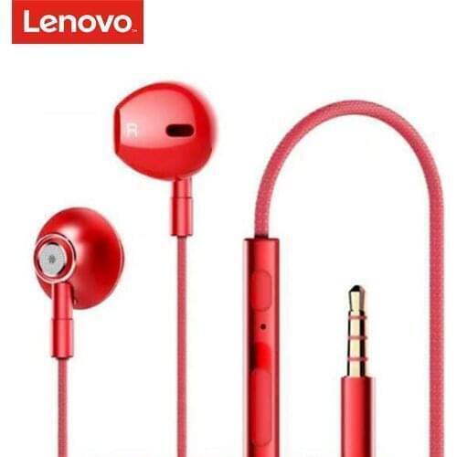 Lenovo HF140 Wired Earbuds Volume Control Powerful Bass Sound Headset Noise Isolating Earphones with Microphone Headphones
