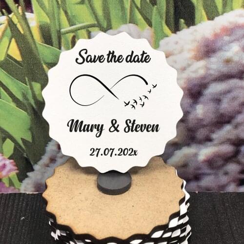 Save the Date Wooden Magnet for Your Guests and Colorful Printed Wedding, Henna, Christening Gifts 25 pcs