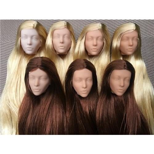 Chines Super Model Doll Body Rooted Hair Practice Make Up 1/6 Princess Doll Heads Body For FR IT Fashion Lady Collection