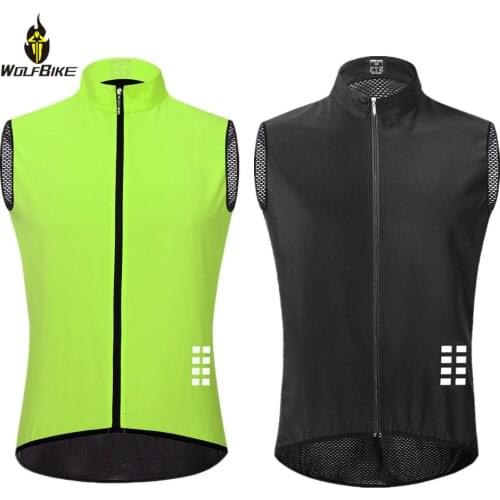Wolfbike Reflective Breathable Cycling Vests Men Sleeveless Sports Ciclismo Jerseys MTB Road Bike Bicycle Waistcoat Cycle Gilet