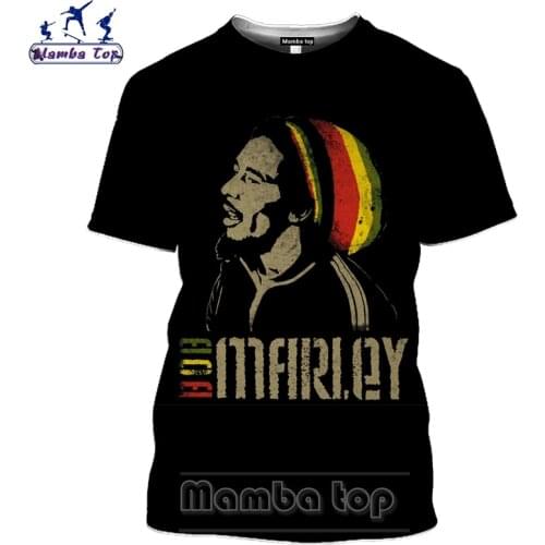 Mamba top Hot 3D Print Singer Bob Marley T Shirt Summer Beach Holiday Mens T-shirts O Neck Hippie Women Men Tshirt Hip Hop Tees