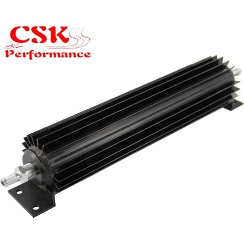 Universal 12'' Aluminum Single Pass Finned Transmission Oil Cooler W/Fittings