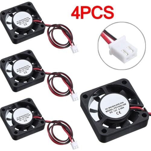 4pcs 12V 4CM Cooling Fan Brushless 3D Printer Power Humidifier Low Noise Fans Cooler For 3D Printers