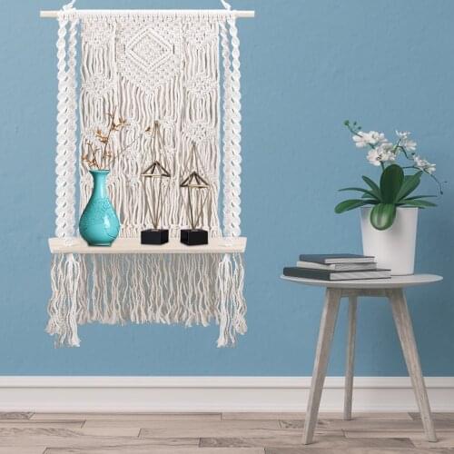 Plant Hangers Indoor Hanging Planter Basket Blanket With Wood Beads Decorative Flower Pot Holder No Tassels Hanging Flower Pot