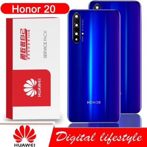 High quality For Huawei Honor 20 Back Glass Battery Cover Rear Door Housing For Honor 20 Back Glass Cover with Camera Lens