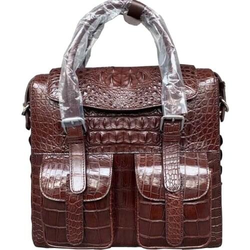 Wanexing new Thailand crocodile leather male bag men briefcase leisure business handbag Single shoulder bag male bag