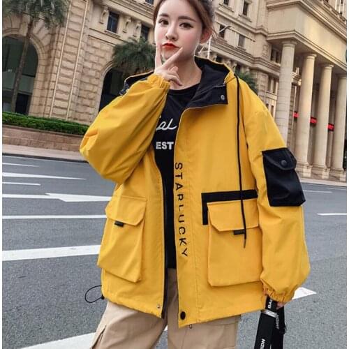 Женская повседневная свободная куртка 2020 Spring femme fly the pilot jacket streetwear outwear loose coats overcoat casaco