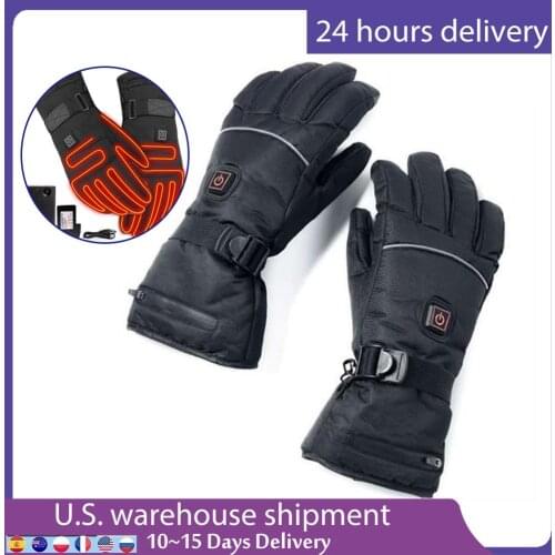 Winter Thermal Gloves Waterproof Electric Heated Gloves 3200 MAh Battery Powered For Ski Climbing Heating Gloves