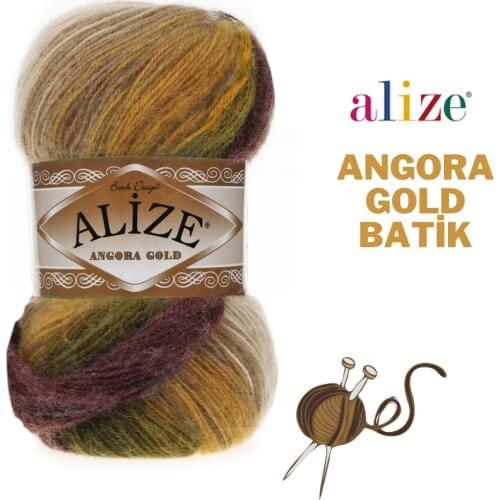 Alize Angora Gold Batik, Wool Yarn, Acrylic Yarn, Knitting Yarn, Crochet Yarn, Multicolour Yarn, Angora Yarn, Turkish Yarn