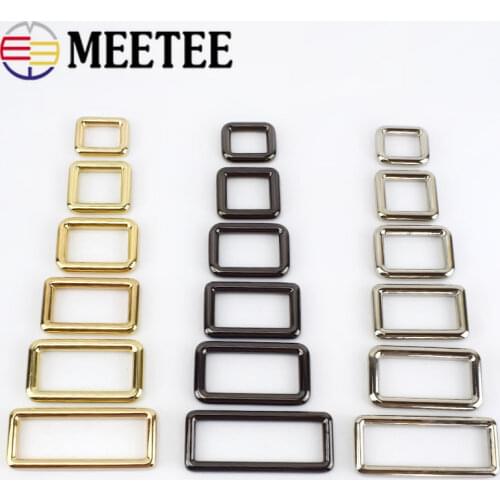 10/20pcs Meetee Rectangle Metal Buckle For Belt Backpack Strap Dog Collar Buckles Snap Hooks Bag Clasp DIY Leather Craft F1-4