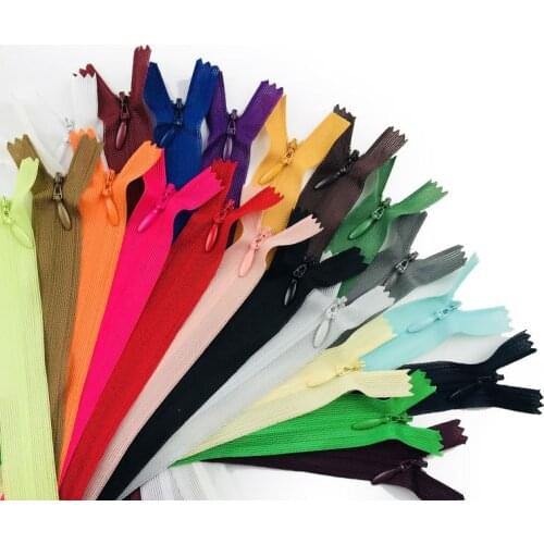 10pcs 3# Nylon Coil Invisible Zippers 55cm Long Zippers for Sewing dress Clothes Accessories Customized DIY Home 2.3CM Width