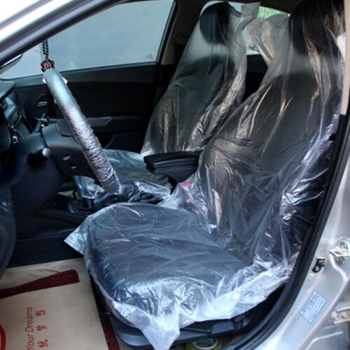 10pcs Car Van Disposable Plastic Transparent Seat Protective Covers Workshop drop shipping for bus car portable chair cover
