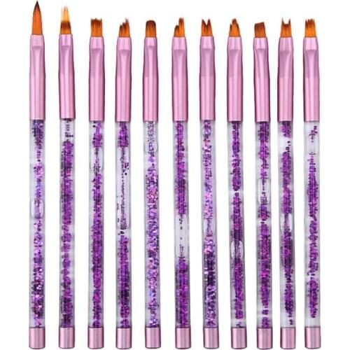 11Pcs/Set Top Professional Nail Art Tools Brushes Set Drawing Paint Brush Set Nail Brush Nail Art Tools Drill Point Pen Gel