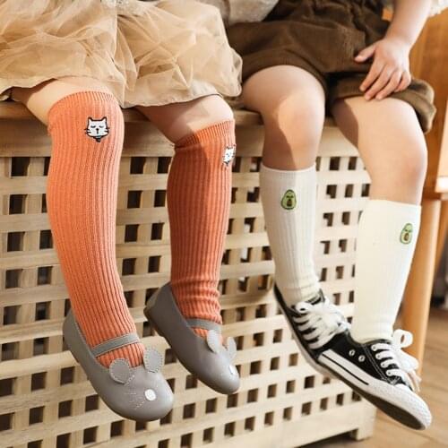 12pair/lot Spring Summer Baby Kids Toddler Wholesale Embroidery Cartoon Baby Outdoor Footwear Leg Warmer High Knee Sock