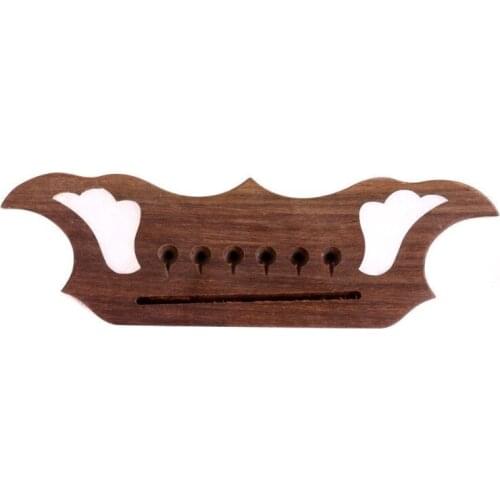 1x 6 String guitar Bridge For Acoustic Guitar Accessories Replacement Parts Rosewood nice inlay Advance