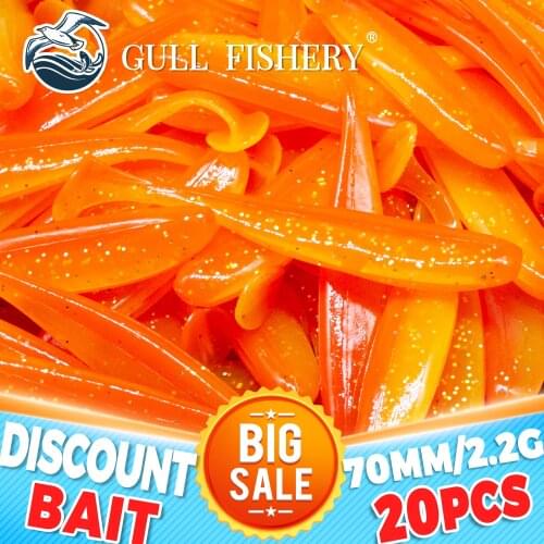 GULL FISHERY 20PCS Swimbait Shad Carp Pike Bass Silicone Lure Wobbler Soft Fishing Goods For Fishing Jigging Two-color bait