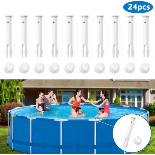 24pcs Plastic Pool Joint Pin and Seal Pool Replacement Parts for Summer Pool Intex 13ft-24ft Round Metal Frame Pool 7cm/2.76inch