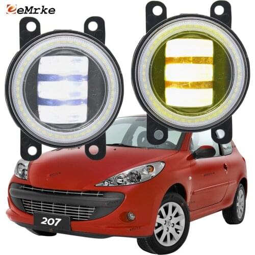 2X Led Angel Eye DRL for Peugeot 207 BR-spec 2009 2010 2011 2012 2013 2014 LED Fog Lights Lamp Lens Daytime Running Light